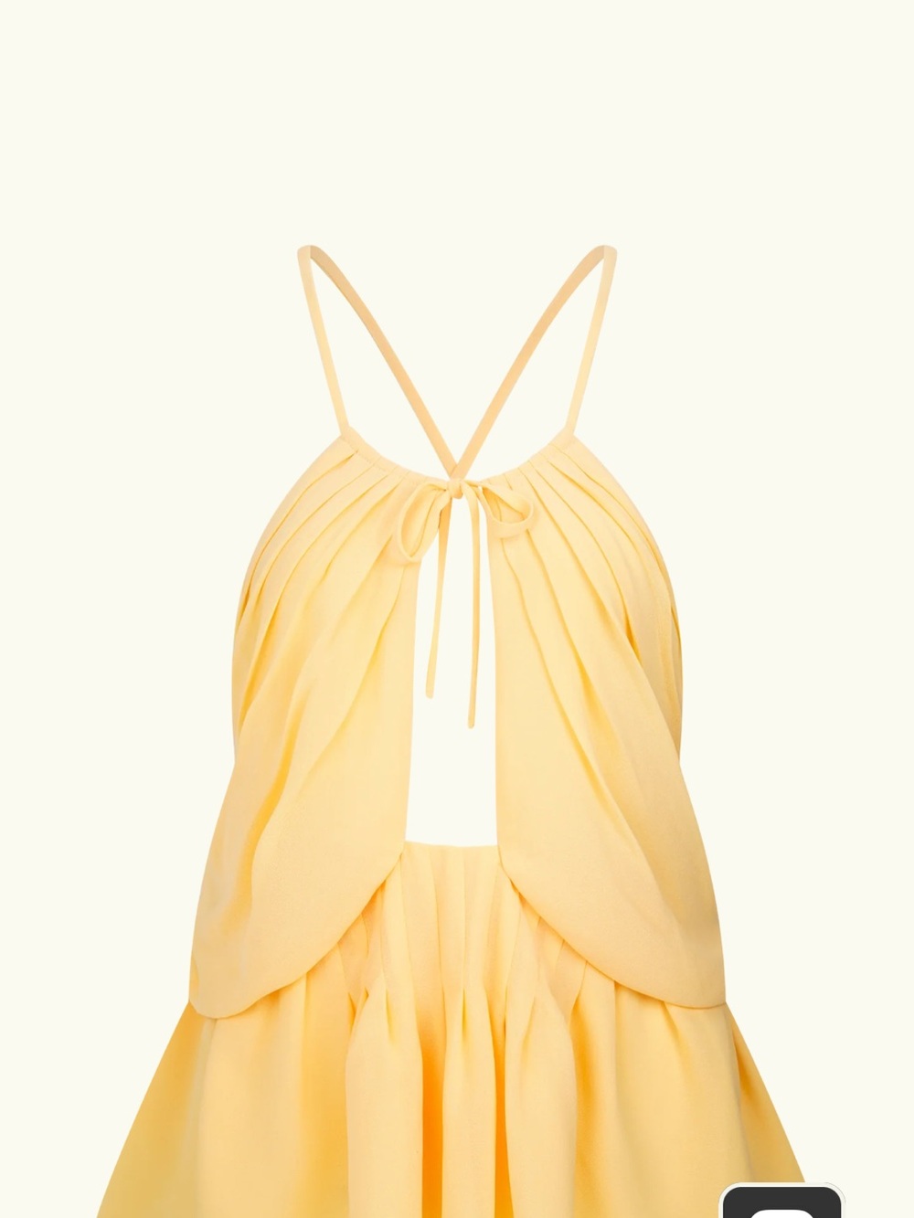 Meshki Pale Yellow Backless Halter-Tie Top